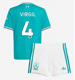 Liverpool Virgil van Dijk #4 Tredjedraktsett Barn 2025-26 Kortermet (+ Korte bukser)