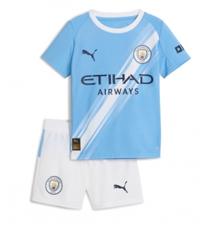 Manchester City Hjemmedraktsett Barn 2025-26 Kortermet (+ Korte bukser)