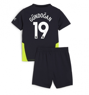 Manchester City Ilkay Gundogan #19 Bortedraktsett Barn 2024-25 Kortermet (+ Korte bukser)