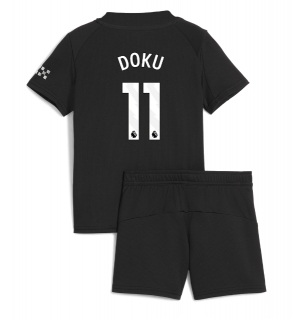 Manchester City Jeremy Doku #11 Bortedraktsett Barn 2025-26 Kortermet (+ Korte bukser)