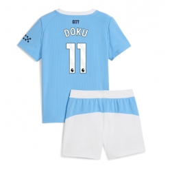 Manchester City Jeremy Doku #11 Hjemmedraktsett Barn 2025-26 Kortermet (+ Korte bukser)