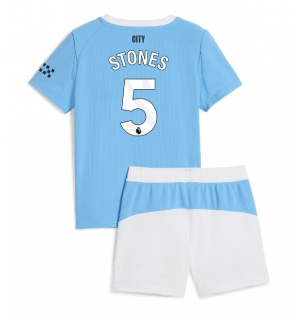 Manchester City John Stones #5 Hjemmedraktsett Barn 2025-26 Kortermet (+ Korte bukser)