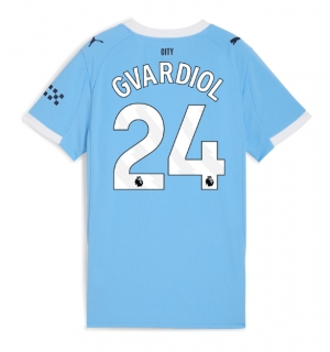Manchester City Josko Gvardiol #24 Hjemmedrakt Dame 2025-26 Kortermet