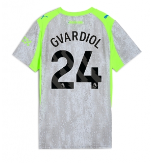 Manchester City Josko Gvardiol #24 Tredjedrakt Dame 2025-26 Kortermet