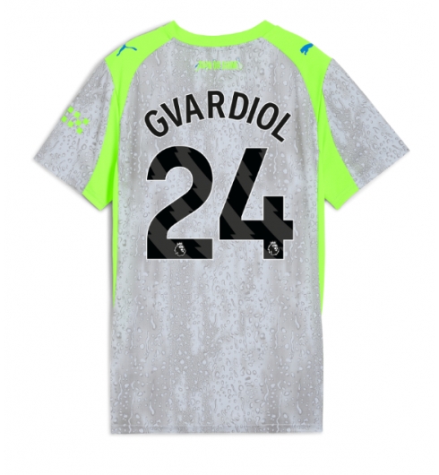 Manchester City Josko Gvardiol #24 Tredjedrakt Dame 2025-26 Kortermet Manchester City Josko Gvardiol #24 Tredjedrakt Dame 2025-26 Kortermet