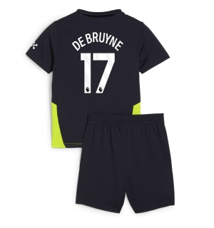 Manchester City Kevin De Bruyne #17 Bortedraktsett Barn 2024-25 Kortermet (+ Korte bukser)