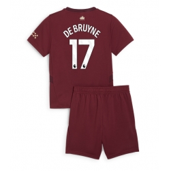 Manchester City Kevin De Bruyne #17 Tredjedraktsett Barn 2024-25 Kortermet (+ Korte bukser)
