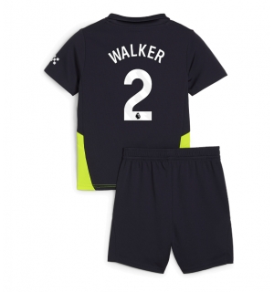Manchester City Kyle Walker #2 Bortedraktsett Barn 2024-25 Kortermet (+ Korte bukser)