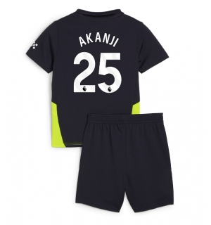 Manchester City Manuel Akanji #25 Bortedraktsett Barn 2024-25 Kortermet (+ Korte bukser)