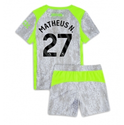 Manchester City Matheus Nunes #27 Tredjedraktsett Barn 2025-26 Kortermet (+ Korte bukser)