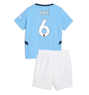 Manchester City Nathan Ake #6 Hjemmedraktsett Barn 2024-25 Kortermet (+ Korte bukser)