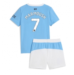 Manchester City Omar Marmoush #7 Hjemmedraktsett Barn 2025-26 Kortermet (+ Korte bukser)