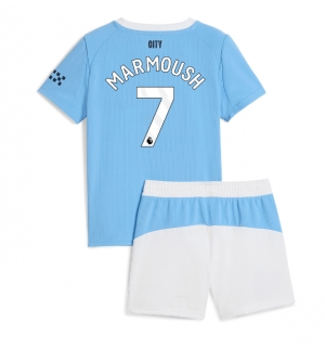Manchester City Omar Marmoush #7 Hjemmedraktsett Barn 2025-26 Kortermet (+ Korte bukser)