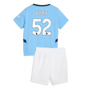 Manchester City Oscar Bobb #52 Hjemmedraktsett Barn 2024-25 Kortermet (+ Korte bukser)