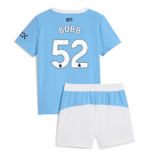 Manchester City Oscar Bobb #52 Hjemmedraktsett Barn 2025-26 Kortermet (+ Korte bukser)