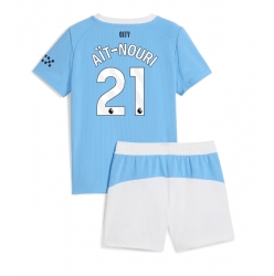Manchester City Rayan Ait-Nouri #21 Hjemmedraktsett Barn 2025-26 Kortermet (+ Korte bukser)