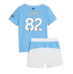 Manchester City Rico Lewis #82 Hjemmedraktsett Barn 2025-26 Kortermet (+ Korte bukser)