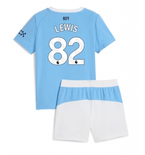 Manchester City Rico Lewis #82 Hjemmedraktsett Barn 2025-26 Kortermet (+ Korte bukser)