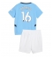Manchester City Rodri Hernandez #16 Hjemmedraktsett Barn 2024-25 Kortermet (+ Korte bukser)