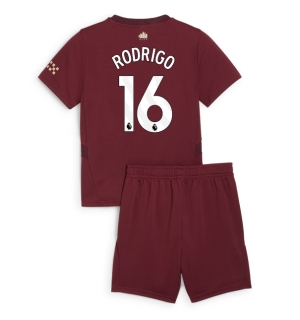 Manchester City Rodri Hernandez #16 Tredjedraktsett Barn 2024-25 Kortermet (+ Korte bukser)