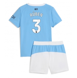Manchester City Ruben Dias #3 Hjemmedraktsett Barn 2025-26 Kortermet (+ Korte bukser)
