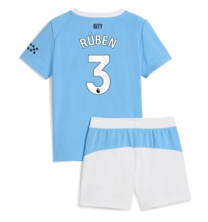 Manchester City Ruben Dias #3 Hjemmedraktsett Barn 2025-26 Kortermet (+ Korte bukser)