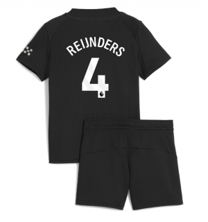 Manchester City Tijjani Reijnders #4 Bortedraktsett Barn 2025-26 Kortermet (+ Korte bukser)