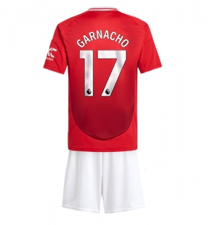 Manchester United Alejandro Garnacho #17 Hjemmedraktsett Barn 2024-25 Kortermet (+ Korte bukser)