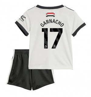 Manchester United Alejandro Garnacho #17 Tredjedraktsett Barn 2024-25 Kortermet (+ Korte bukser)