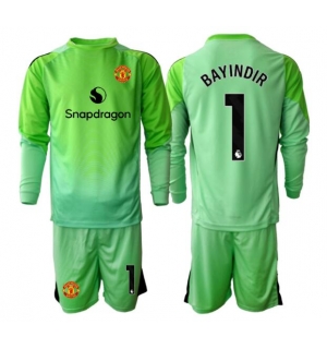 Manchester United Altay Bayindir #1 Keeper Tredjedraktsett Barn 2025-26 Langermet (+ Korte bukser)