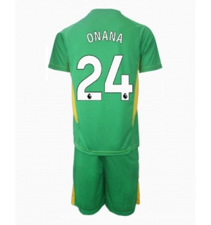 Manchester United Andre Onana #24 Keeper Tredjedraktsett Barn 2024-25 Kortermet (+ Korte bukser)