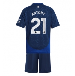 Manchester United Antony #21 Bortedraktsett Barn 2024-25 Kortermet (+ Korte bukser)