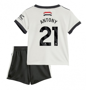 Manchester United Antony #21 Tredjedraktsett Barn 2024-25 Kortermet (+ Korte bukser)