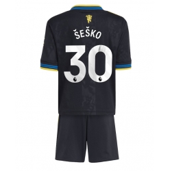 Manchester United Benjamin Sesko #30 Tredjedraktsett Barn 2025-26 Kortermet (+ Korte bukser)