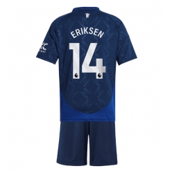 Manchester United Christian Eriksen #14 Bortedraktsett Barn 2024-25 Kortermet (+ Korte bukser)