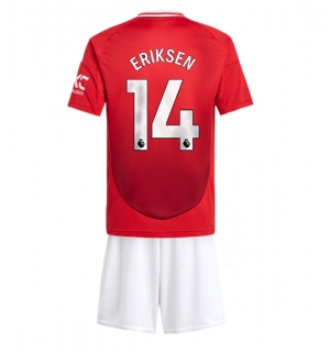 Manchester United Christian Eriksen #14 Hjemmedraktsett Barn 2024-25 Kortermet (+ Korte bukser)