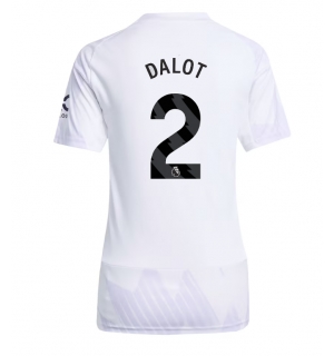 Manchester United Diogo Dalot #2 Bortedrakt Dame 2025-26 Kortermet