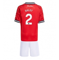 Manchester United Diogo Dalot #2 Hjemmedraktsett Barn 2025-26 Kortermet (+ Korte bukser)