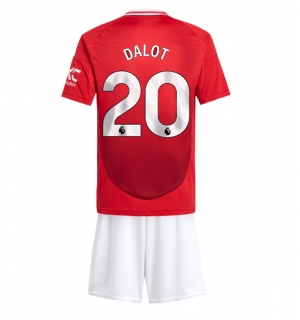Manchester United Diogo Dalot #20 Hjemmedraktsett Barn 2024-25 Kortermet (+ Korte bukser)