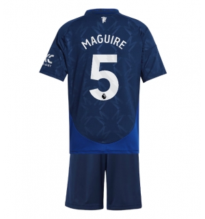 Manchester United Harry Maguire #5 Bortedraktsett Barn 2024-25 Kortermet (+ Korte bukser)