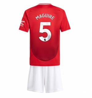Manchester United Harry Maguire #5 Hjemmedraktsett Barn 2024-25 Kortermet (+ Korte bukser)