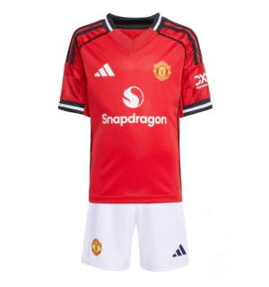 Manchester United Hjemmedraktsett Barn 2025-26 Kortermet (+ Korte bukser)