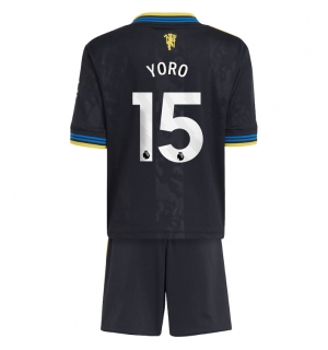 Manchester United Leny Yoro #15 Tredjedraktsett Barn 2025-26 Kortermet (+ Korte bukser)