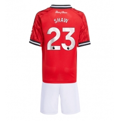 Manchester United Luke Shaw #23 Hjemmedraktsett Barn 2025-26 Kortermet (+ Korte bukser)