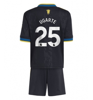 Manchester United Manuel Ugarte #25 Tredjedraktsett Barn 2025-26 Kortermet (+ Korte bukser)