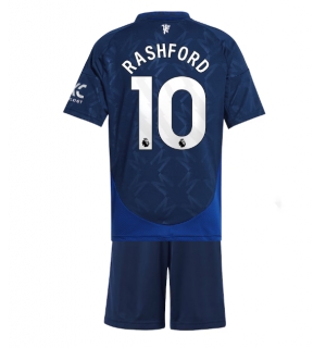Manchester United Marcus Rashford #10 Bortedraktsett Barn 2024-25 Kortermet (+ Korte bukser)
