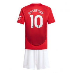 Manchester United Marcus Rashford #10 Hjemmedraktsett Barn 2024-25 Kortermet (+ Korte bukser)