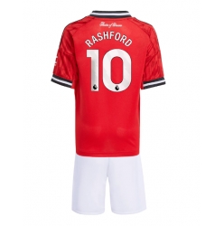 Manchester United Marcus Rashford #10 Hjemmedraktsett Barn 2025-26 Kortermet (+ Korte bukser)