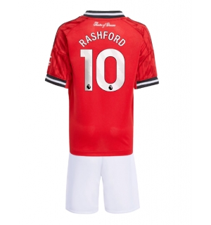 Manchester United Marcus Rashford #10 Hjemmedraktsett Barn 2025-26 Kortermet (+ Korte bukser)
