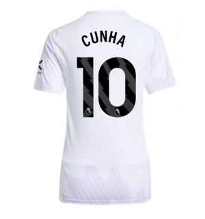 Manchester United Matheus Cunha #10 Bortedrakt Dame 2025-26 Kortermet